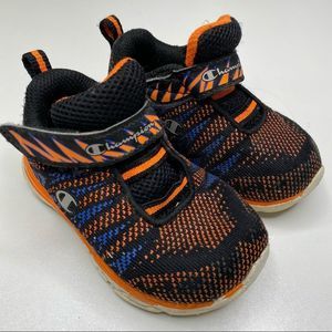 5 Toddler CHAMPION Black Orange Blue White Athletic Sneakers